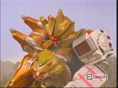 Wild Force Megazord (Spear Mode) is damaged