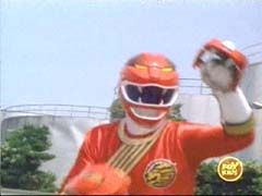 Red Ranger attacks with his Lion Fang