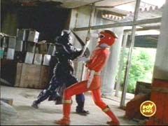Red Ranger faces off against Zenaku