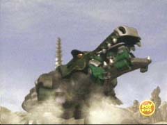 An Alligator Wildzord rises up